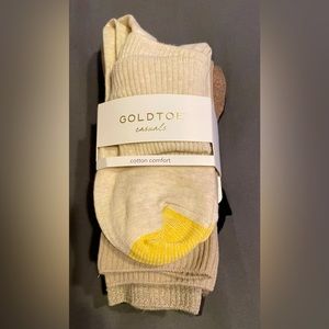 NEW GOLD TOE Women Multi-Brown 6 Pair Turn Cuff Casual Socks Size 6-9 -